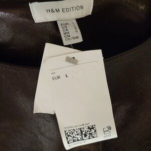 NEW! H&M burgundy coated-button faux leather jacket